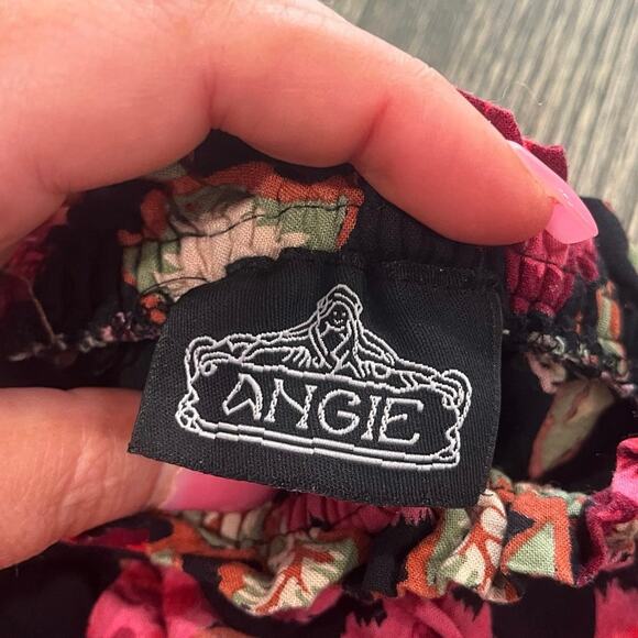 Angie Womens Off The Shoulder Romper Long Sleeves Floral Black/Multicolor Size M - Picture 2 of 3